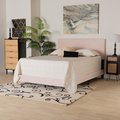Baxton Studio Abberton Modern and Contemporary Light Pink Velvet and Gold Metal Queen Size Panel Bed 220-12852-ZORO
